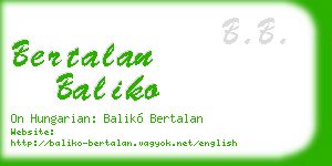 bertalan baliko business card