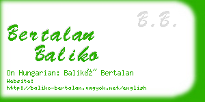 bertalan baliko business card